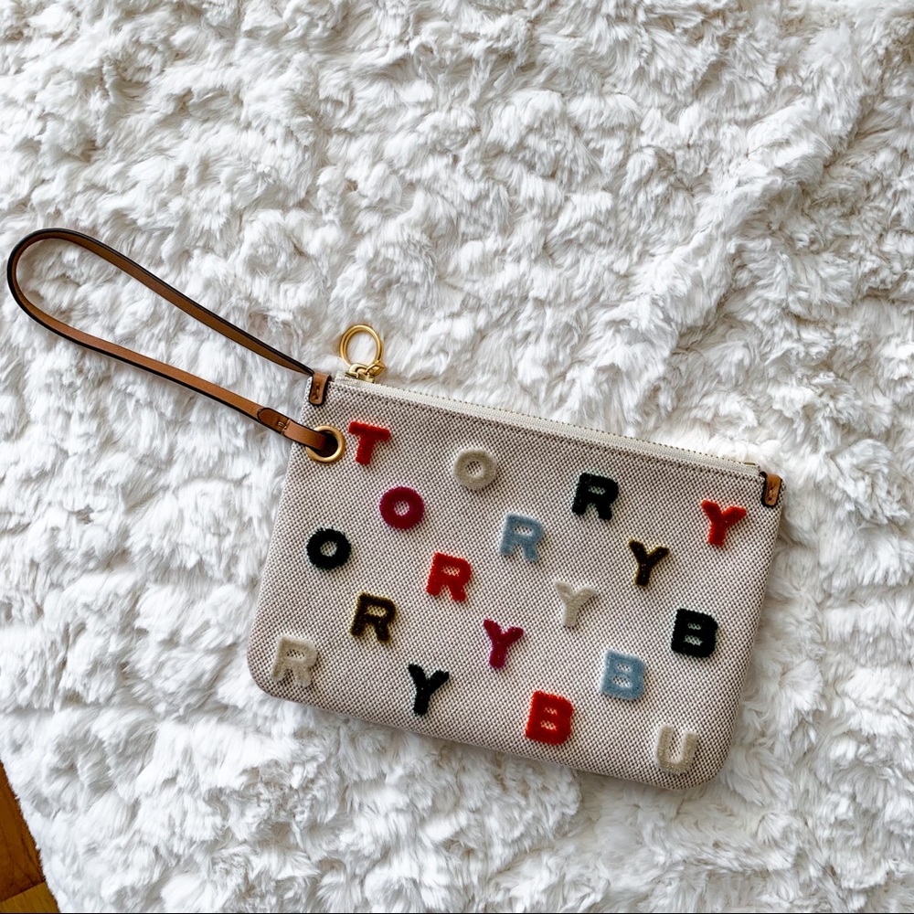 Tory Burch Canvas Clutch & Wristlet